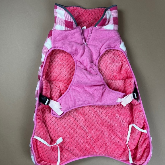 Dog Winter Plush Coat with Harness Hole, Reflective Vest for Outdoors - Picture 4 of 7